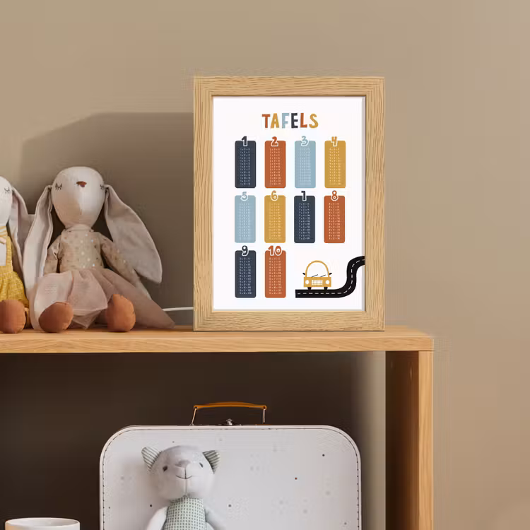 Tafels van vermenigvuldiging - Leren rekenen voor kinderen - Getallen oefenen - Cijfers - Auto Light Box met kabel klein -sfeer2_kind