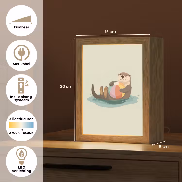 Otter - Strandbal - Kleurrijk Light Box met kabel klein -USP_NL