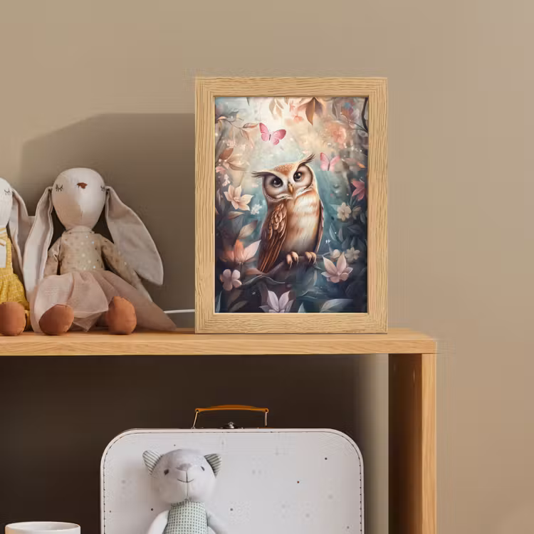 Uil - Bos - Bloemen - Vlinders Light Box met kabel klein -sfeer2_kind