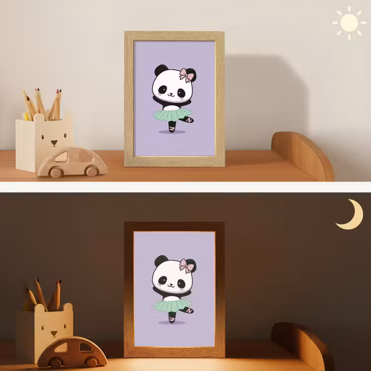 Panda - Paars - Sierlijk - Kawaii Light Box met kabel klein -sfeer3_kind
