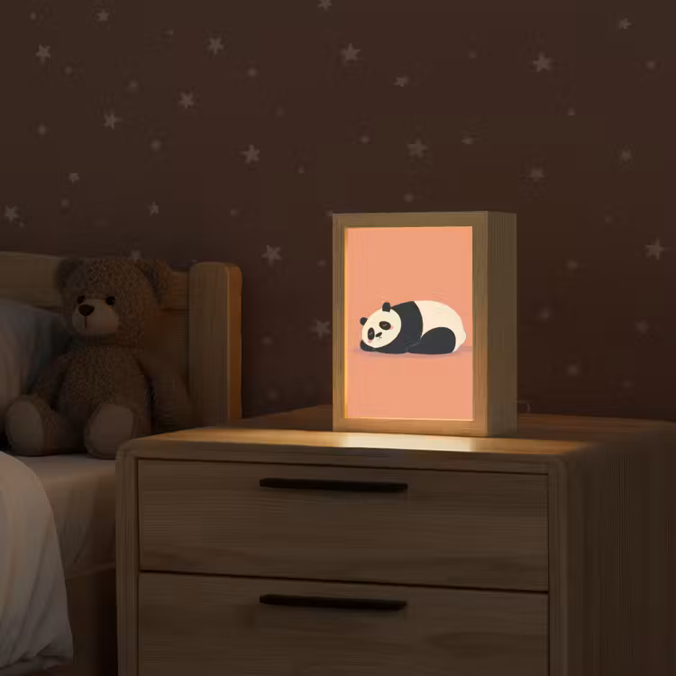 Panda - Slaap - Oranje Light Box met kabel klein -sfeer1_kind