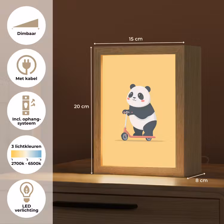 Panda - Step - Geel Light Box met kabel klein -USP_NL