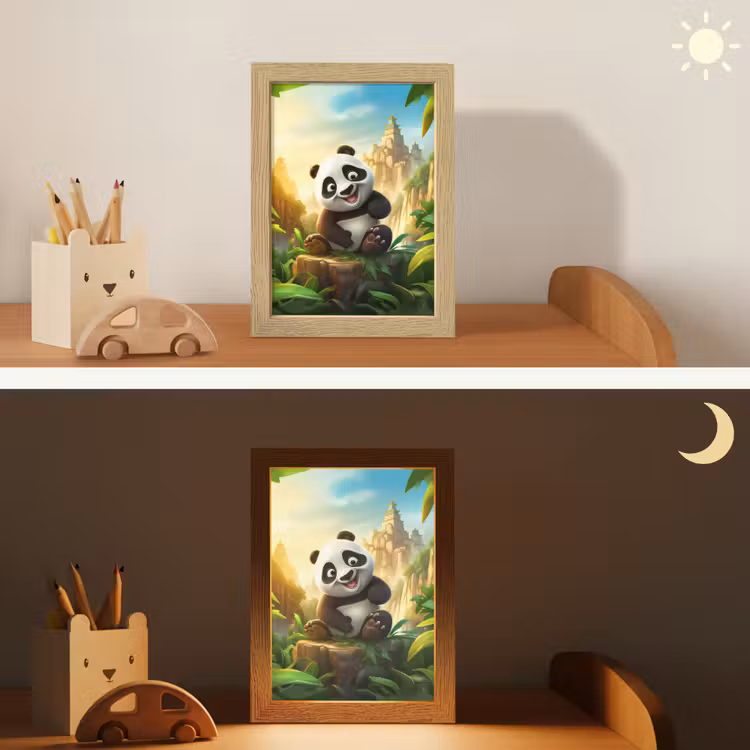 Panda - Wilde dieren - Jungle - Jongens - Kinderen Light Box met kabel klein -sfeer3_kind