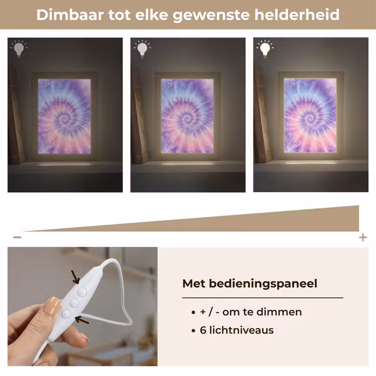 Pasteltinten - Paars - Spiraal - Marmer Light Box met kabel klein -USP_dimbaarNL