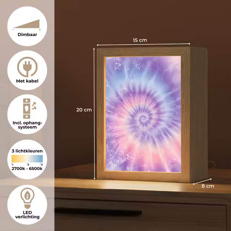 Pasteltinten - Paars - Spiraal - Marmer Light Box met kabel klein -USP_NL