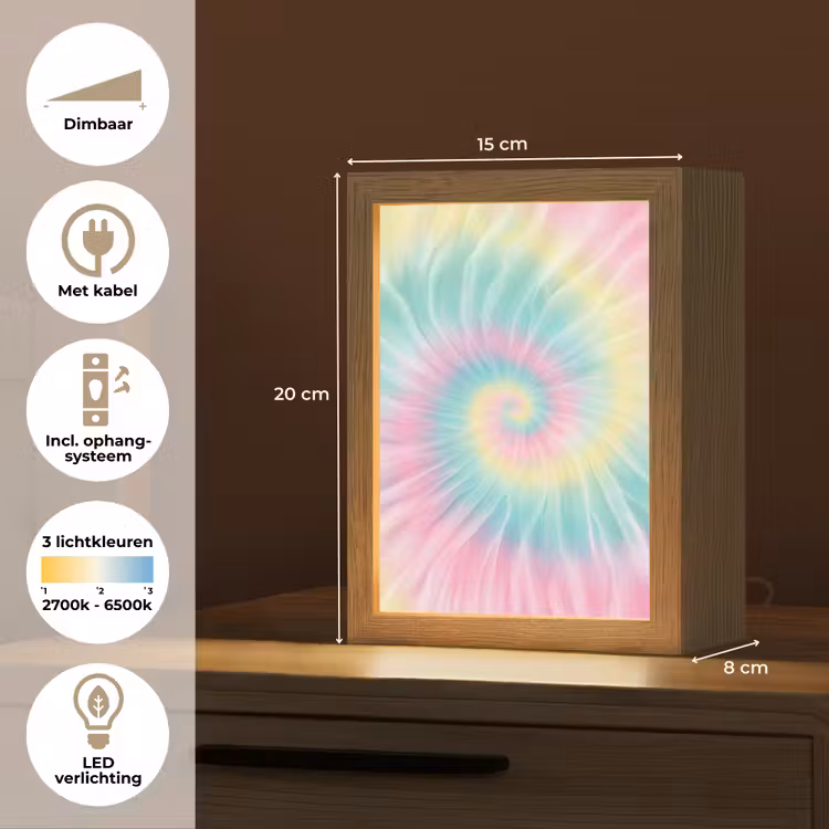 Pasteltinten - Tie dye - Roze Light Box met kabel klein -USP_NL