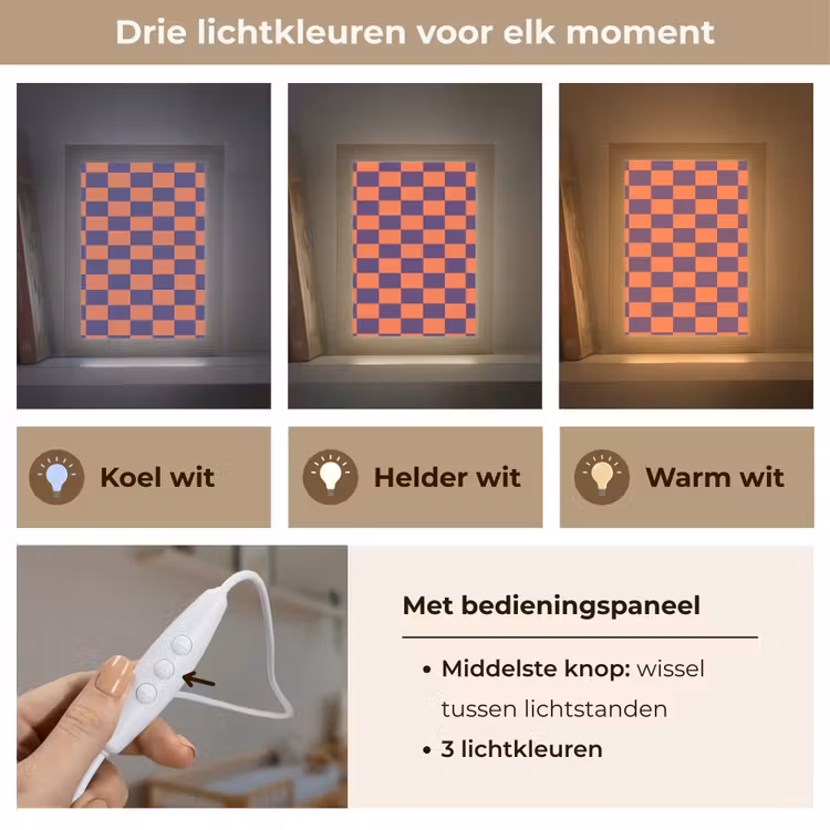 Patroon - Klassiek - Paars Light Box met kabel (Kinderlampje) klein 904 -USP_lichtkleurNL
