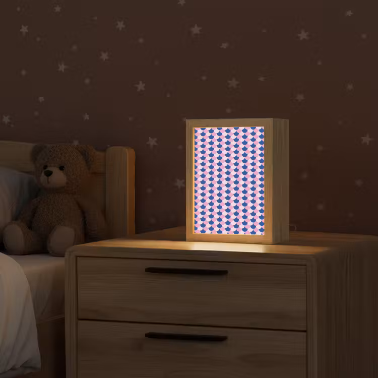 Patroon - Schubben - Blauw - Roze Light Box met kabel klein -sfeer1_kind
