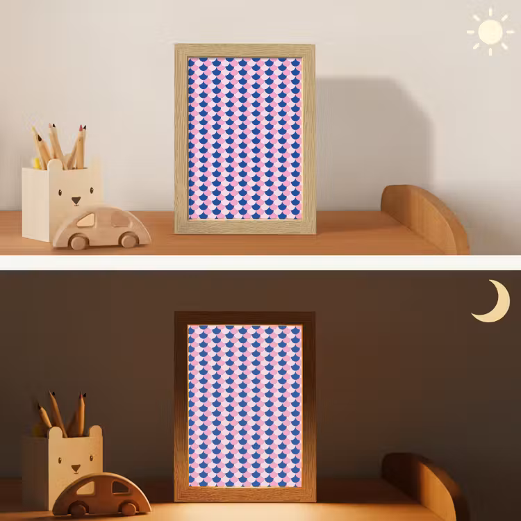 Patroon - Schubben - Blauw - Roze Light Box met kabel klein -sfeer3_kind