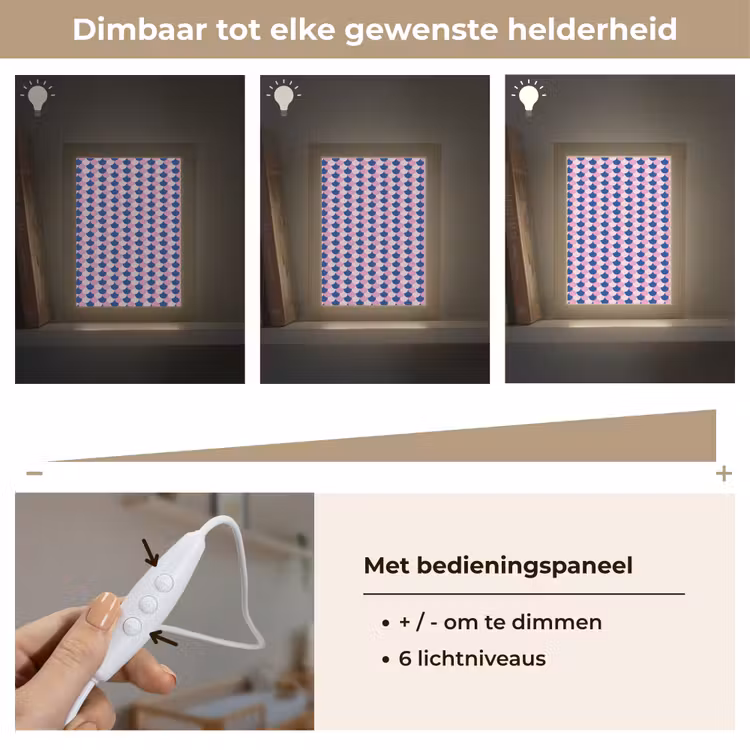 Patroon - Schubben - Blauw - Roze Light Box met kabel klein -USP_dimbaarNL