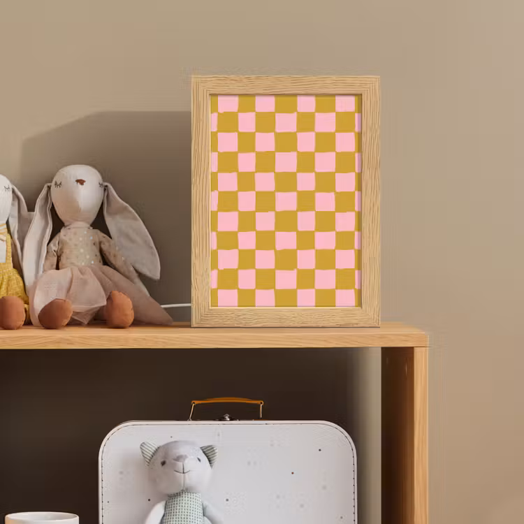 Patroon - Vierkant - Roze Light Box met kabel (Kinderlampje) klein 904 -sfeer2_kind