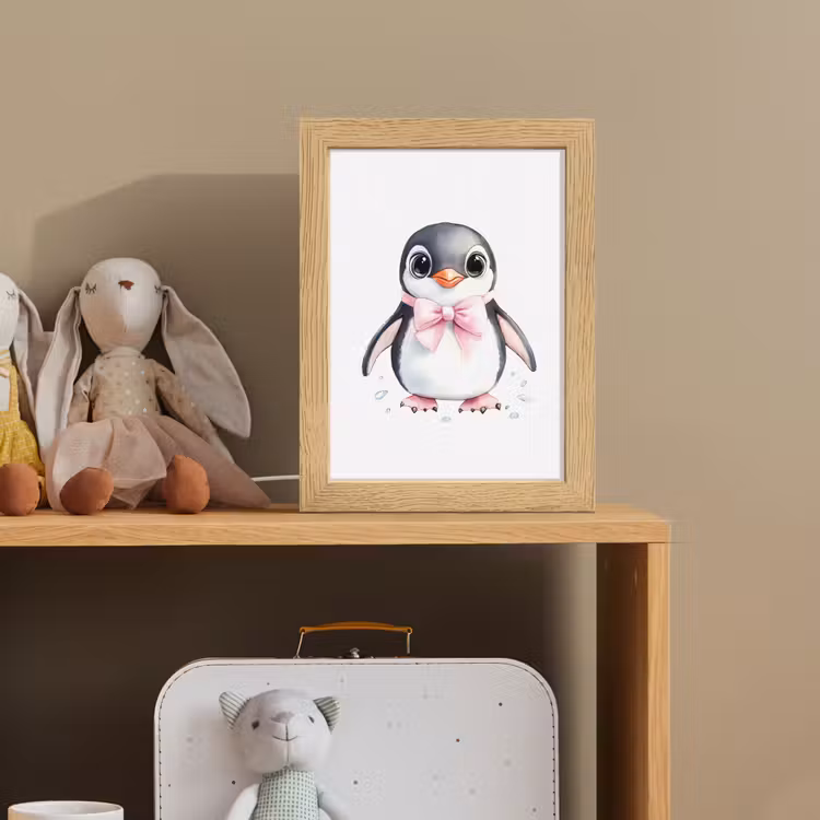 Pinguïn - Strikje - Roze - Dier Light Box met kabel klein -sfeer2_kind
