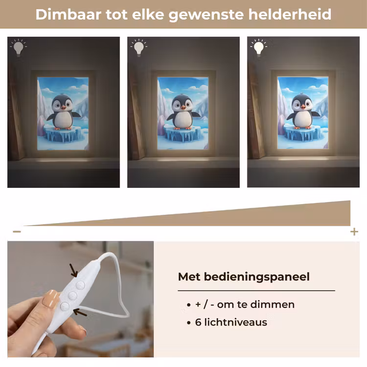Pinguïn - Meisjes - Pooldieren - Kinderen Light Box met kabel klein -USP_dimbaarNL
