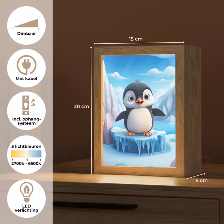Pinguïn - Meisjes - Pooldieren - Kinderen Light Box met kabel klein -USP_NL