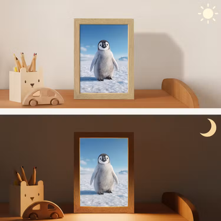 Pinguïn - Sneeuw - Landschap - Wit Light Box met kabel klein -sfeer3_kind