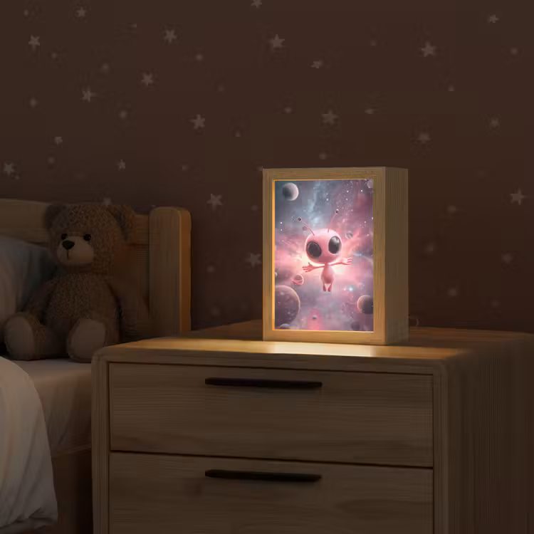 Roze - Alien - Planeten - Ruimte Light Box met kabel klein -sfeer1_kind