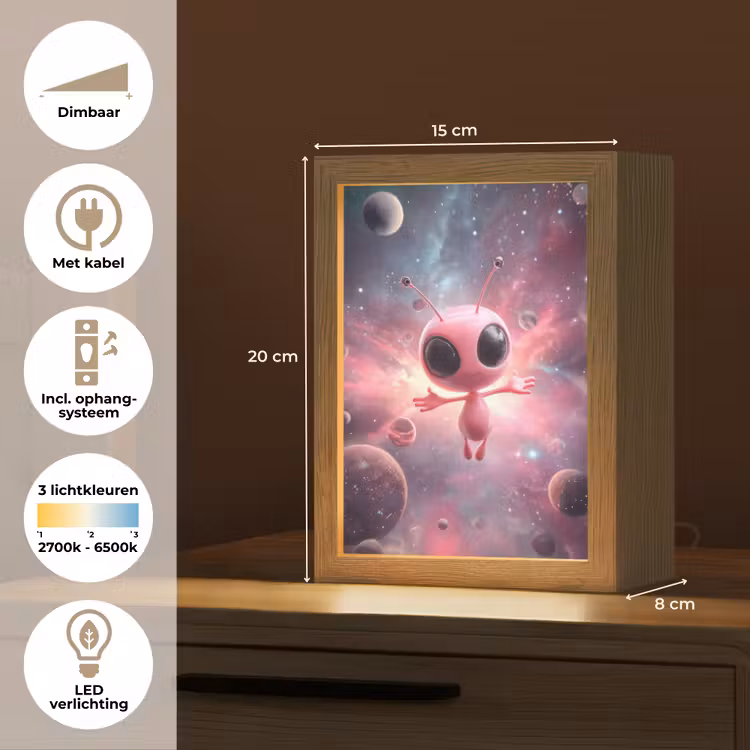 Roze - Alien - Planeten - Ruimte Light Box met kabel klein -USP_NL