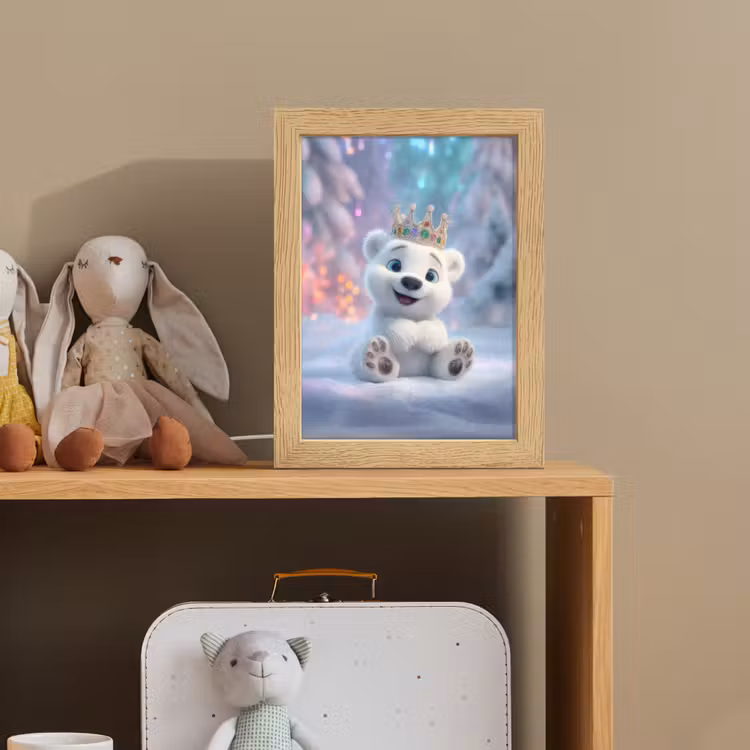 Ijsbeerwelp - Sneeuw - Lichtjes - Kroon Light Box met kabel klein -sfeer2_kind