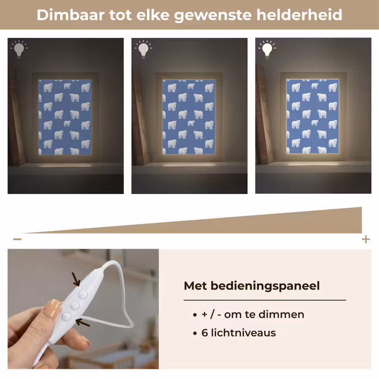 IJsbeer - Patroon - Blauw Light Box met kabel (Kinderlampje) klein 904 -USP_dimbaarNL