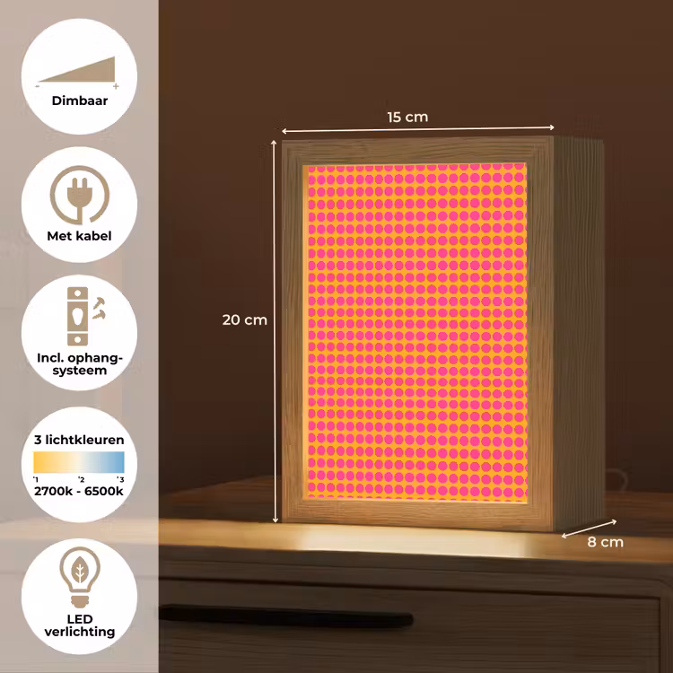 Stippen - Patroon - Oranje Light Box met kabel (Kinderlampje) klein 904 -USP_NL