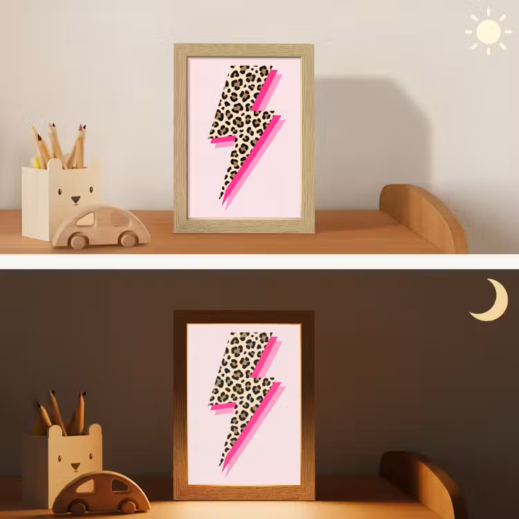 Stippen - Roze - Bliksem Light Box met kabel (Kinderlampje) klein -sfeer3_kind