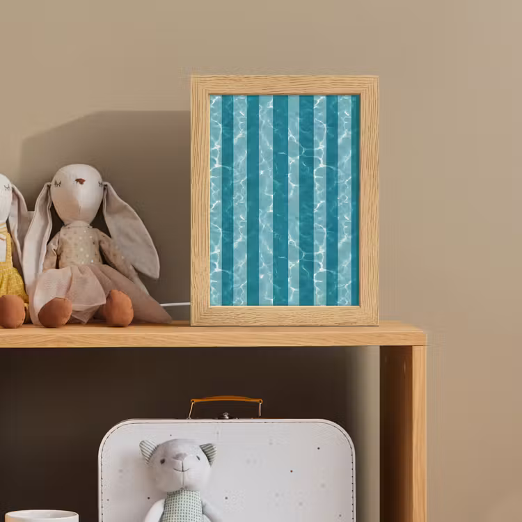 Zwembad - Strepen - Groen Light Box met kabel (Kinderlampje) klein 904 -sfeer2_kind