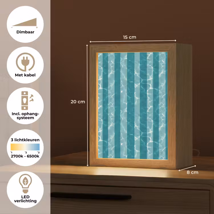 Zwembad - Strepen - Groen Light Box met kabel (Kinderlampje) klein 904 -USP_NL
