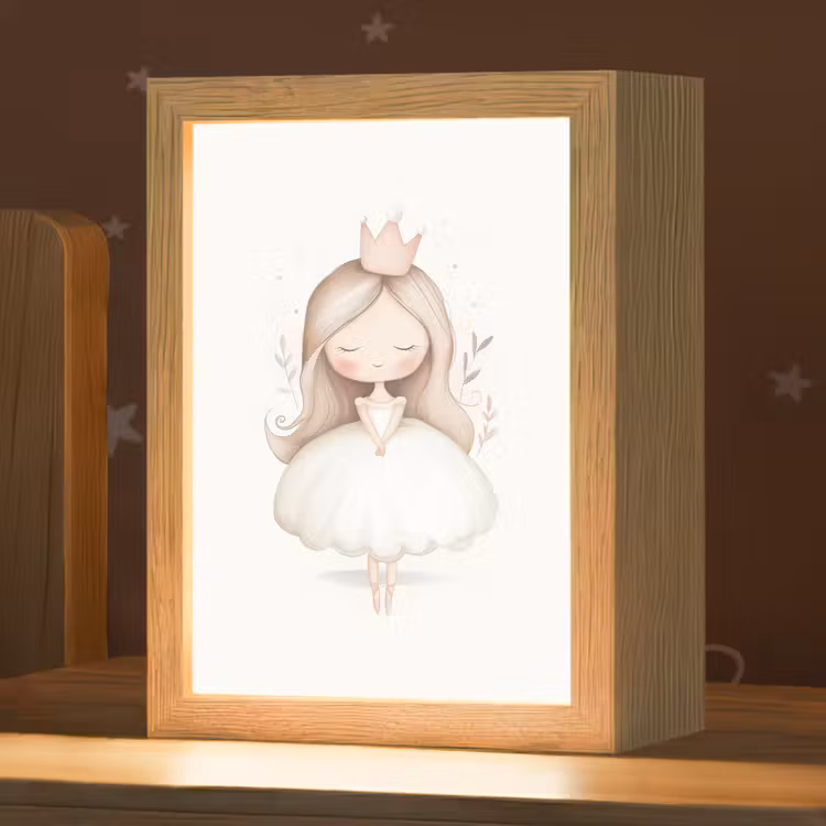 Prinses - Jurk - Kroon - Pastel Light Box met kabel klein -zzz_3d_website