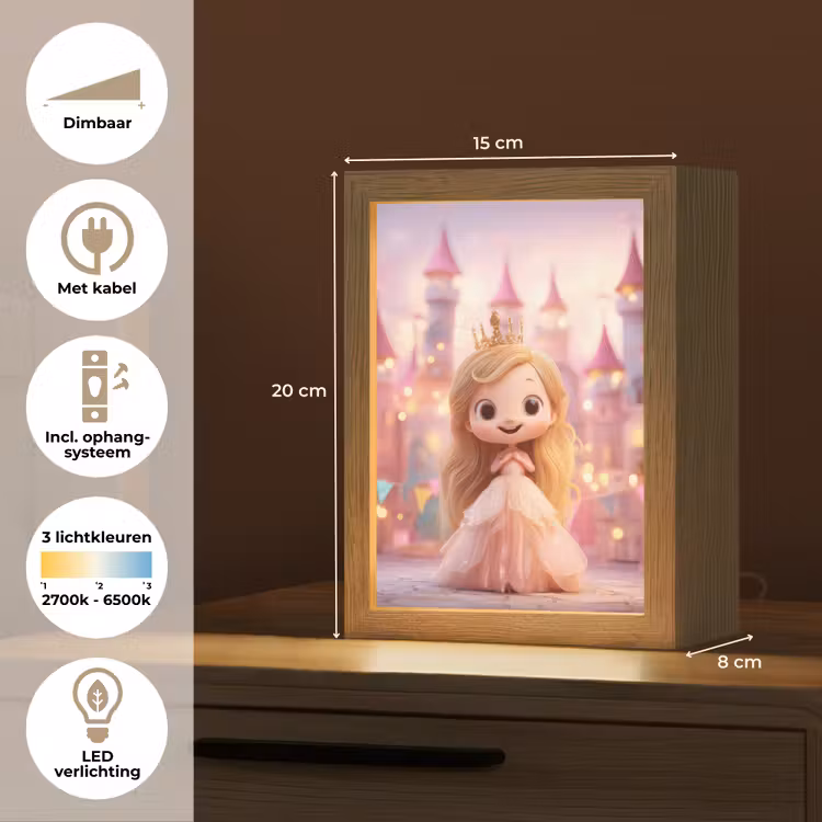 Prinses - Roze - Kasteel Light Box met kabel klein -USP_NL