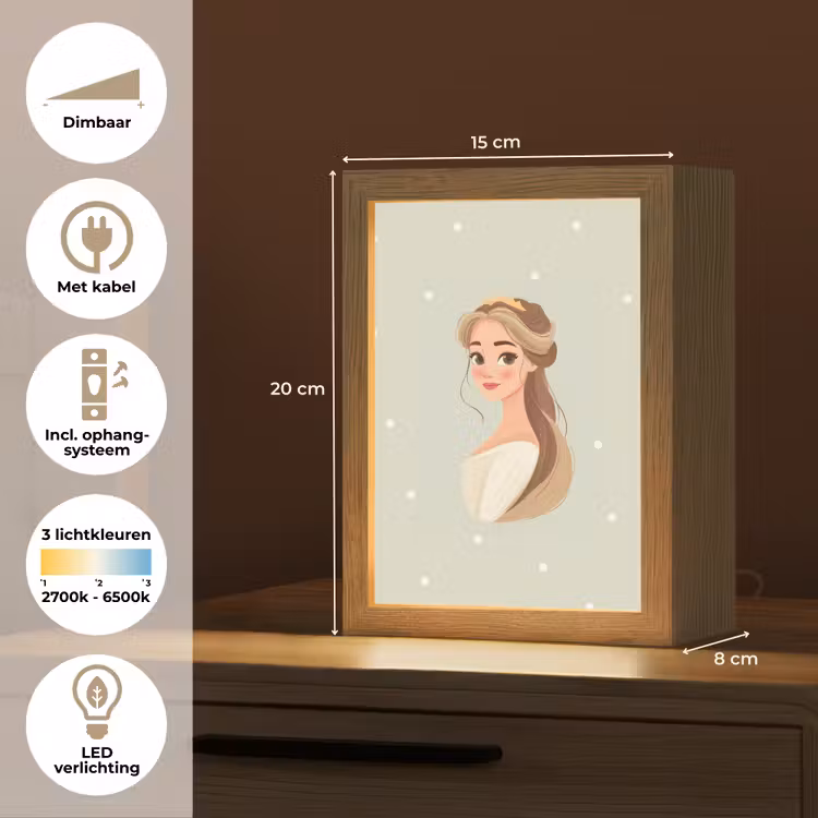 Prinses - Tiara - Groen - Stippen Light Box met kabel klein -USP_NL