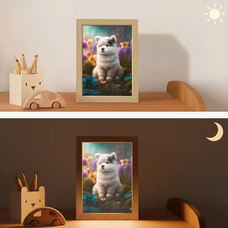 Puppy - Bloemen - Planten - Natuur - Husky Light Box met kabel klein -sfeer3_kind