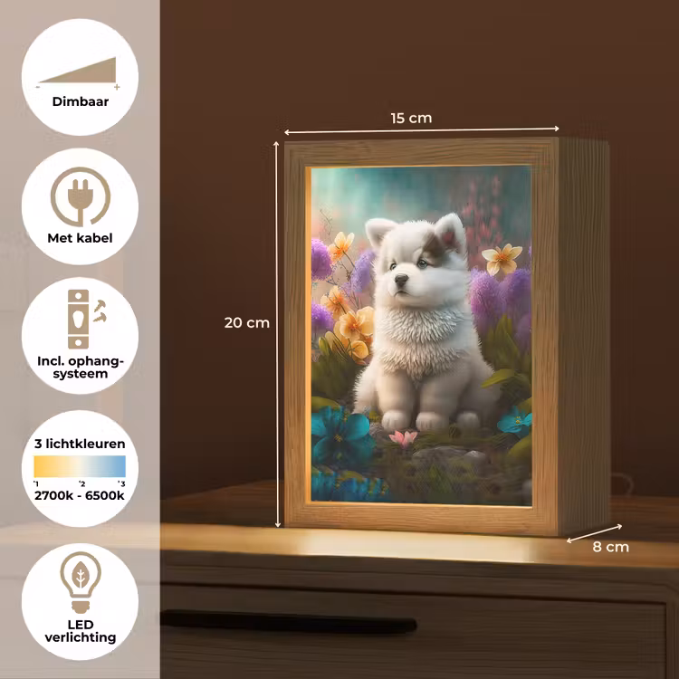 Puppy - Bloemen - Planten - Natuur - Husky Light Box met kabel klein -USP_NL