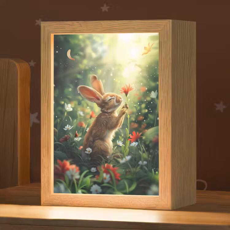 Konijn - Dieren - Bloemen - Natuur Light Box met kabel klein -zzz_3d_website