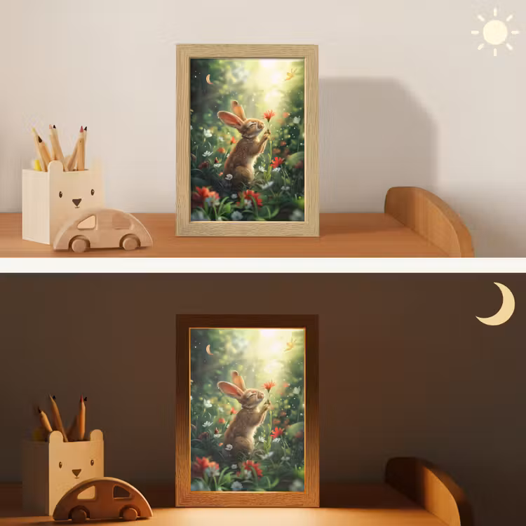 Konijn - Dieren - Bloemen - Natuur Light Box met kabel klein -sfeer3_kind