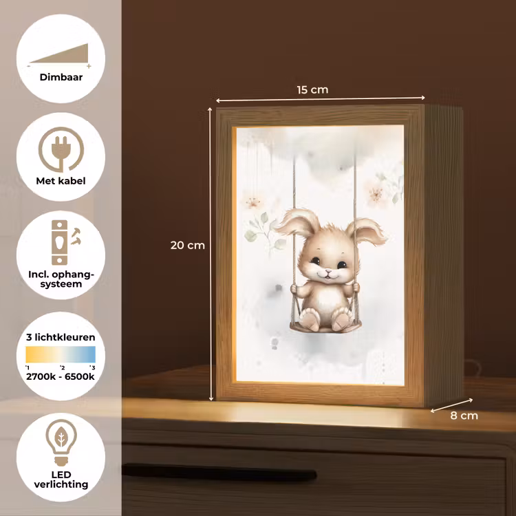 Konijn - Baby dier - Kinderen Light Box met kabel klein -USP_NL
