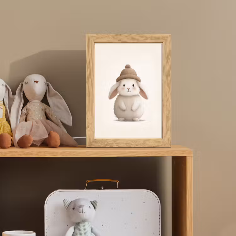 Konijn - Muts - Oren - Beige Light Box met kabel klein -sfeer2_kind