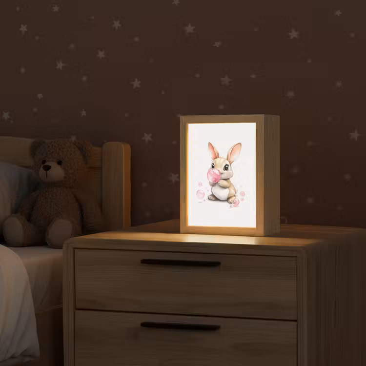 Konijn - Roze - Bellen Light Box met kabel klein -sfeer1_kind