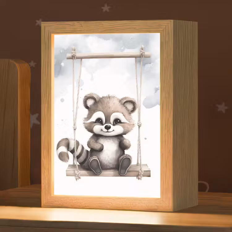 Wasbeer - Dier - Kinderen Light Box met kabel klein -zzz_3d_website