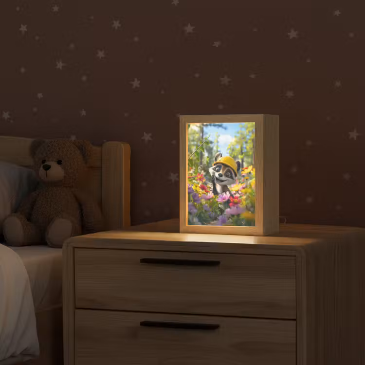 Wasbeer - Natuur - Bloemen - Bouwhelm Light Box met kabel klein -sfeer1_kind