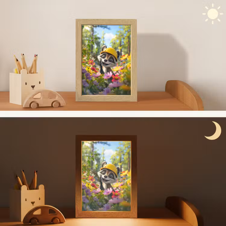 Wasbeer - Natuur - Bloemen - Bouwhelm Light Box met kabel klein -sfeer3_kind