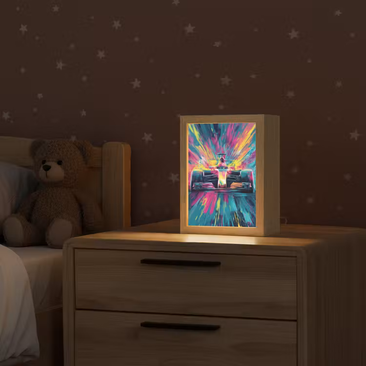 Raceauto - Abstract - Strepen - Blauw Light Box met kabel klein -sfeer1_kind