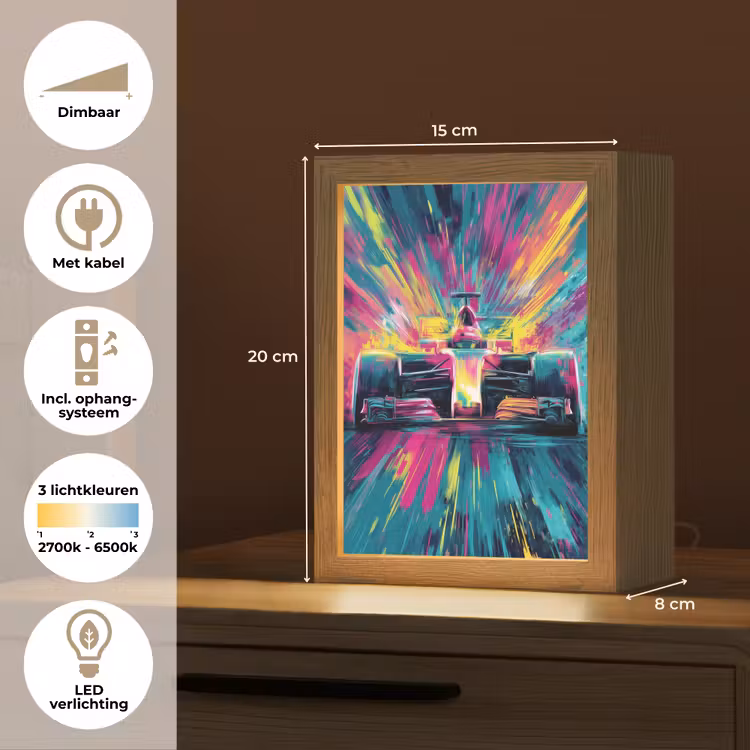 Raceauto - Abstract - Strepen - Blauw Light Box met kabel klein -USP_NL