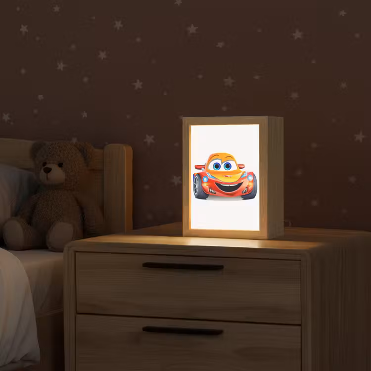 Raceauto - Oranje - Jongens - Kinderen - Auto Light Box met kabel klein -sfeer1_kind