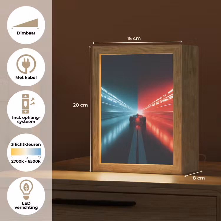 Raceauto - Rood - Blauw - Snelheid Light Box met kabel klein -USP_NL