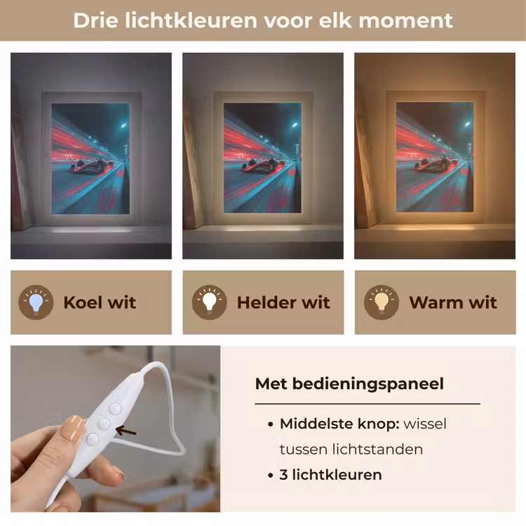 Raceauto - Rood - Snelheid Light Box met kabel klein -USP_lichtkleurNL