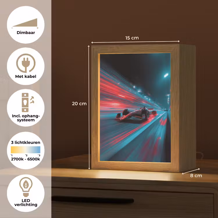 Raceauto - Rood - Snelheid Light Box met kabel klein -USP_NL