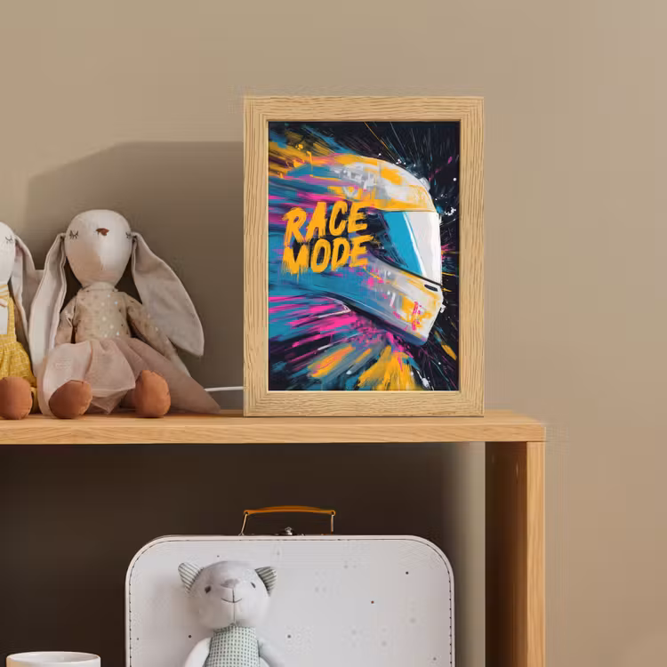 Racehelm - Abstract - Verf - Kleurrijk Light Box met kabel klein -sfeer2_kind
