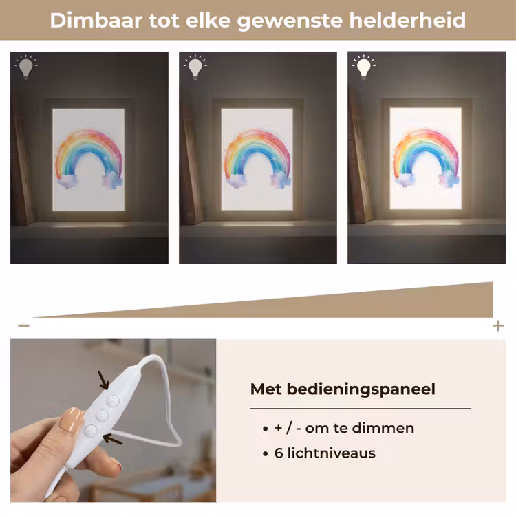 Regenboog - Kinderen - Meisje Light Box met kabel klein -USP_dimbaarNL