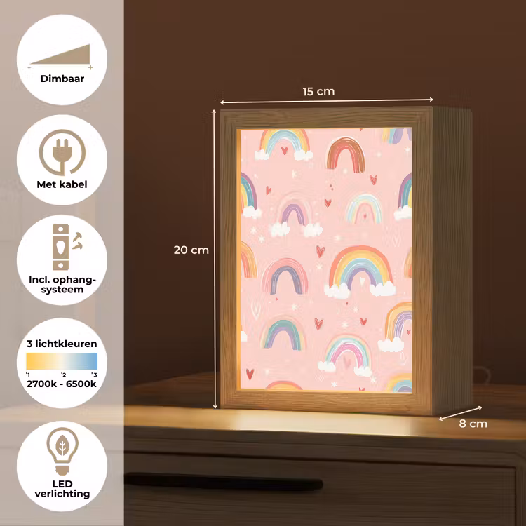 Regenboog - Patroon - Pastel Light Box met kabel klein -USP_NL