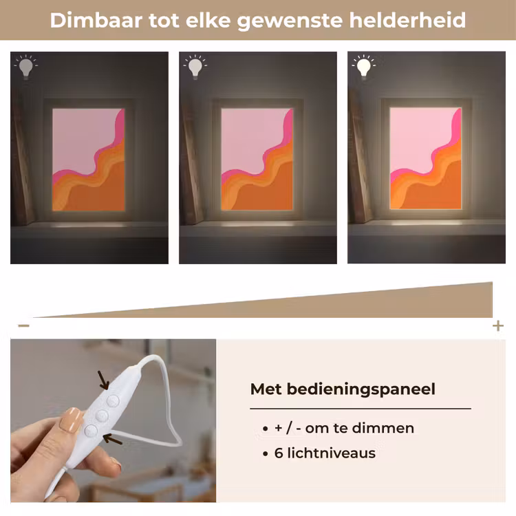 Retro - Waves - Kleurrijk Light Box met kabel (Kinderlampje) klein -USP_dimbaarNL